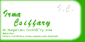 irma csiffary business card